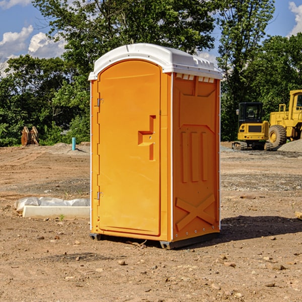 how often are the porta potties cleaned and serviced during a rental period in Aurelia